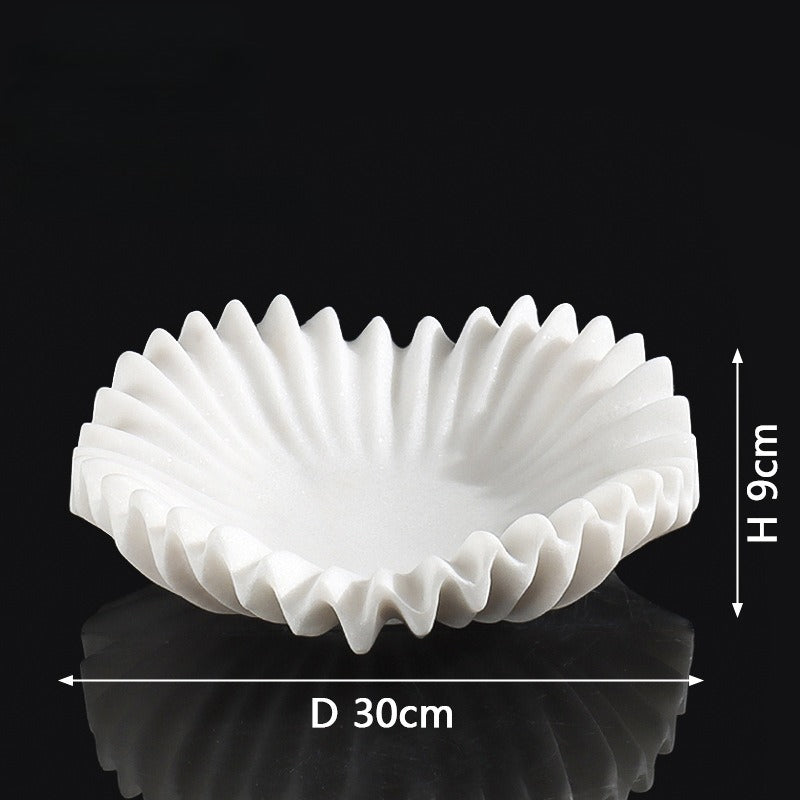 French Style White Marble Decor Plate-Grainvity