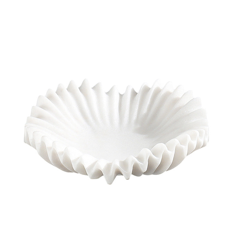 French Style White Marble Decor Plate-Grainvity