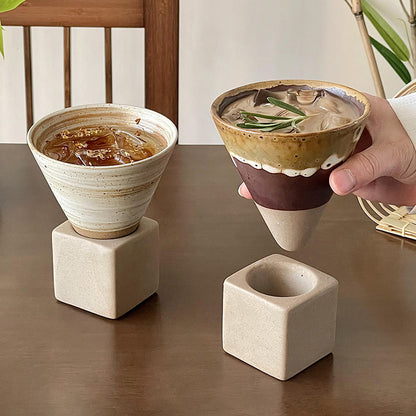 Funnel-shaped Coarse Ceramic Mug | Grainvity