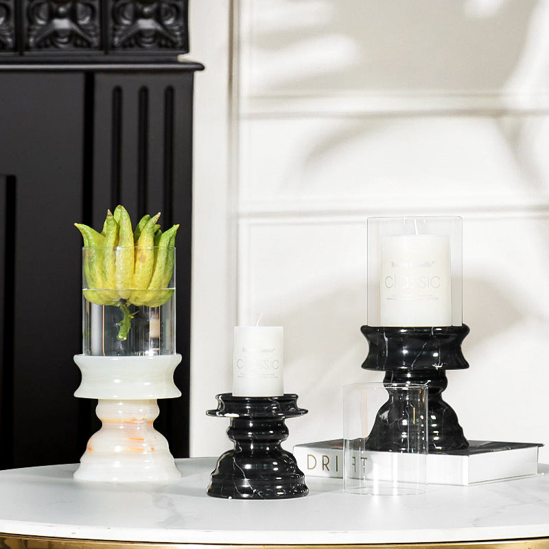Goblet Marble Candle Holder-Grainvity