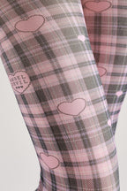Gray and Pink Plaid Tights Women's Fancy Dress Costume Accessories, Perfect for Parties, Office, Street Fashion, and Daily Wear