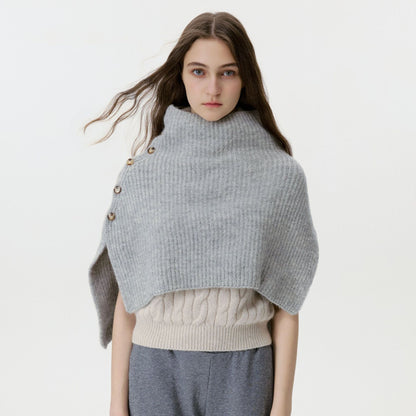 gray woolen  cape for women winter dress 03