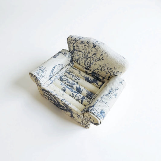 French Blue Mini Sofa Jewelry Holder