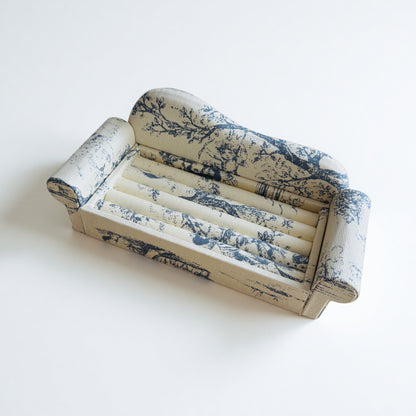 French Blue Mini Sofa Jewelry Holder