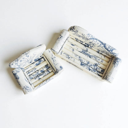 French Blue Sofa Jewelry Holder