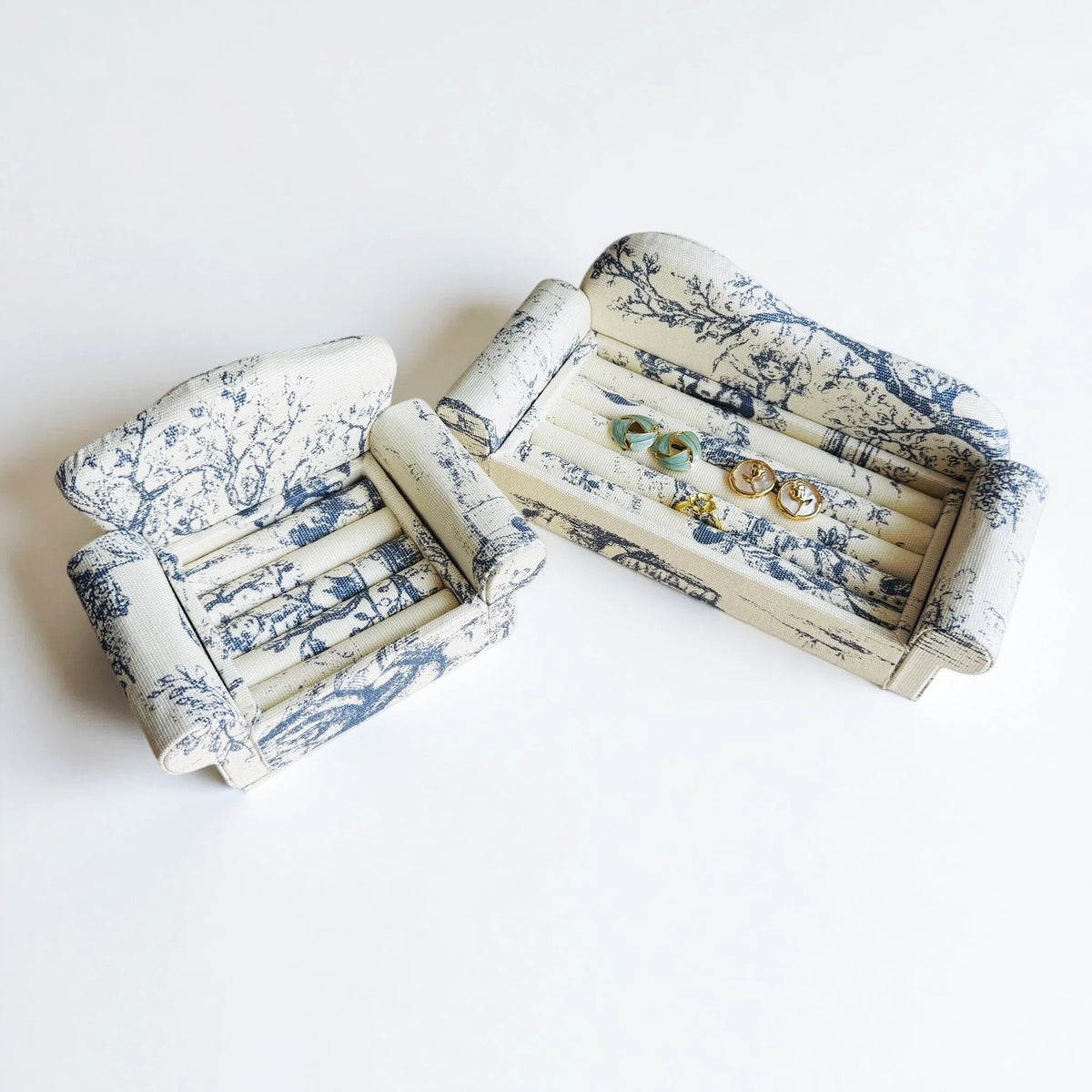 French Blue Sofa Jewelry Holder