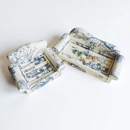 French Blue Sofa Jewelry Holder