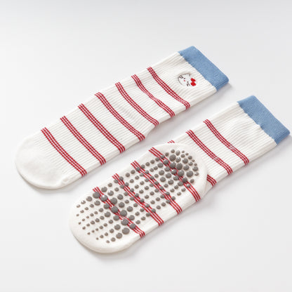 Kitty Striped Yoga Socks-Grainvity