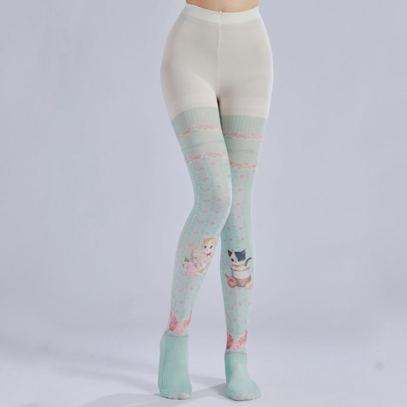 Kitty Lolita Women Tights with high elasticity and shaping fit, suitable for events, cosplay, street style, and gifting girls at Christmas