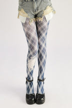 Kitty Tartan Women Tights Women's Fancy Dress Costume Accessories, Perfect for Parties, Office, Street Fashion, and Daily Wear