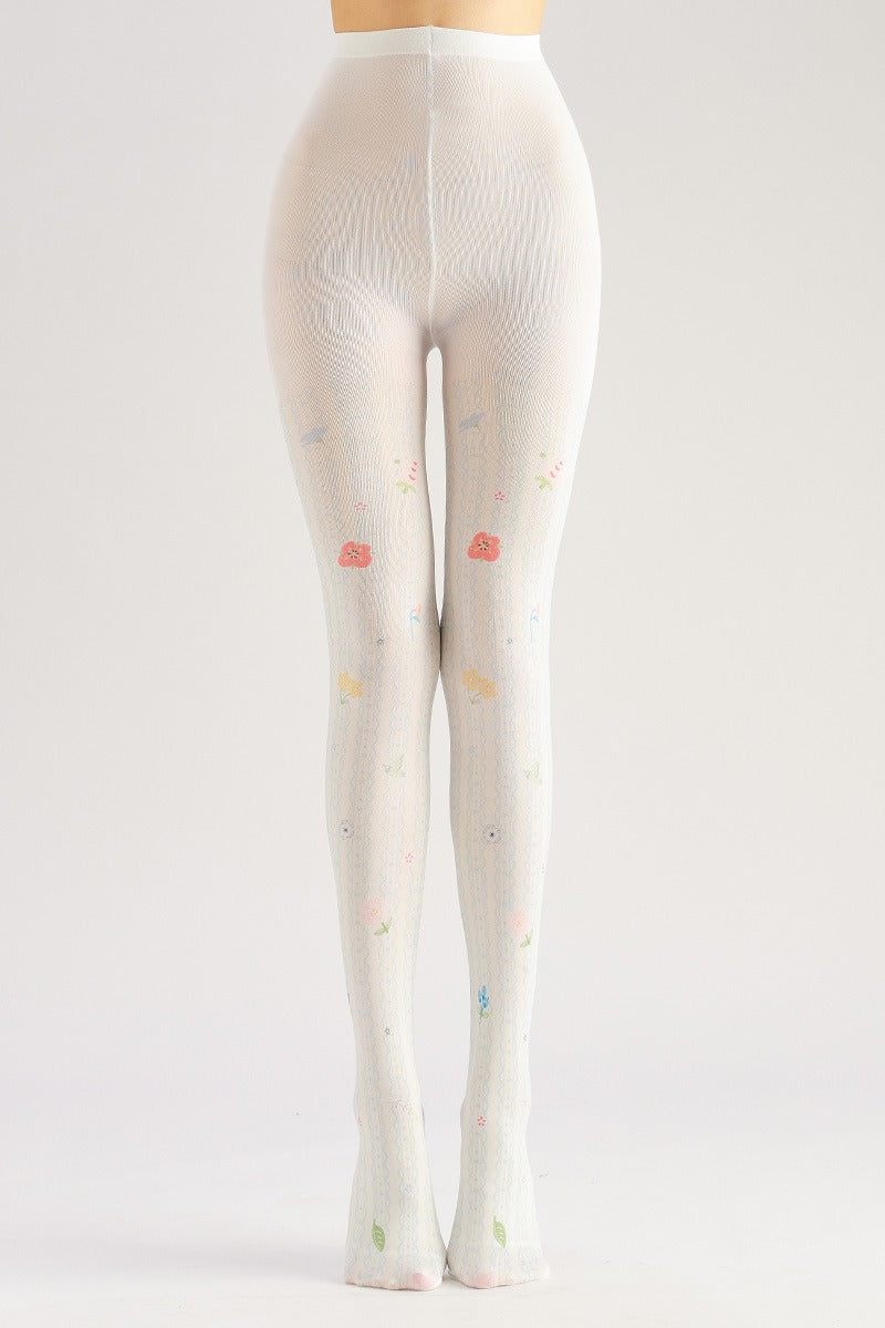 Lace Pattern Lolita Tights with high elasticity and shaping fit, suitable for events, cosplay, street style, and gifting girls at Christmas