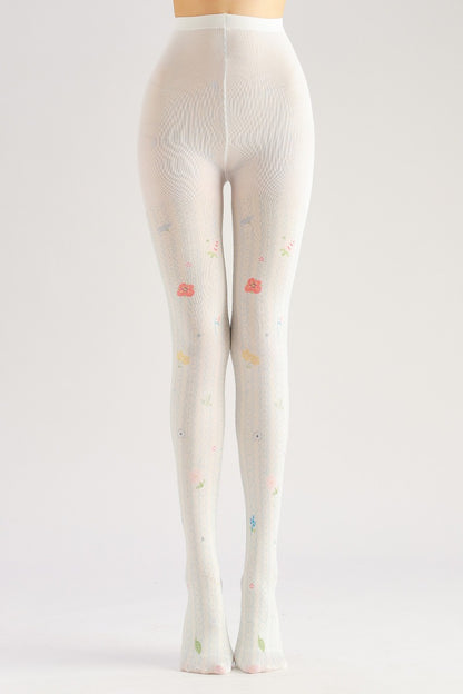 Lace Pattern Lolita Tights with high elasticity and shaping fit, suitable for events, cosplay, street style, and gifting girls at Christmas