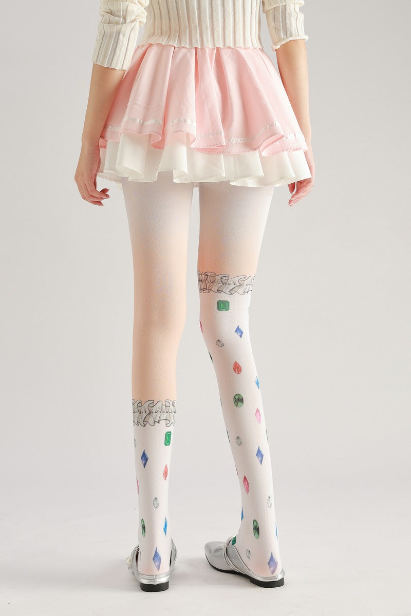 Gemstone Sweet Women Tights with high elasticity and shaping fit, suitable for events, cosplay, street style, and gifting girls at Christmas