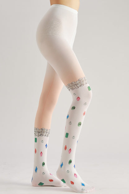 Gemstone Sweet Women Tights with high elasticity and shaping fit, suitable for events, cosplay, street style, and gifting girls at Christmas