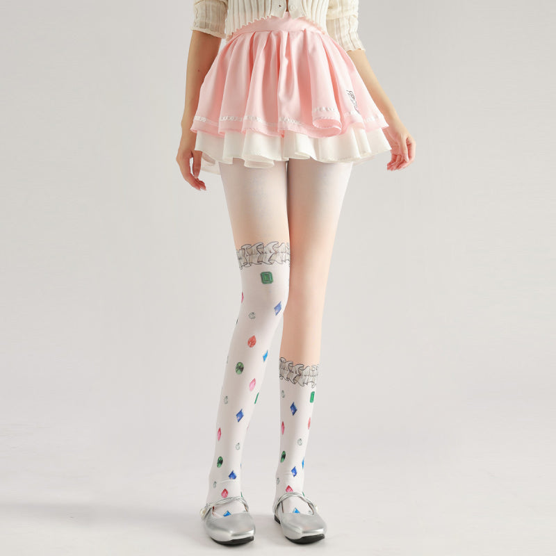 Gemstone Sweet Women Tights with high elasticity and shaping fit, suitable for events, cosplay, street style, and gifting girls at Christmas