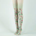 Country Style Floral Tights with high elasticity and compression,shaping fit and ideal for weddings, parties, ethnic outfits, and street fashion