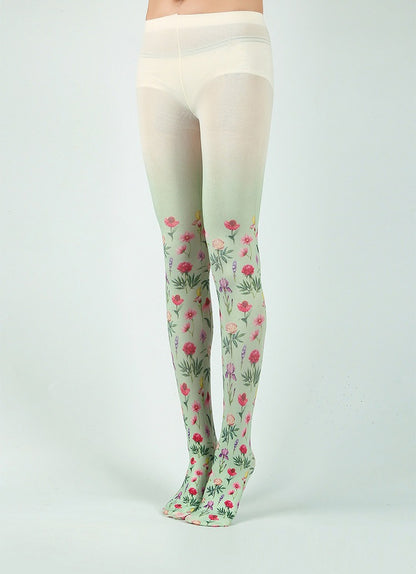 Country Style Floral Tights with high elasticity and compression,shaping fit and ideal for weddings, parties, ethnic outfits, and street fashion