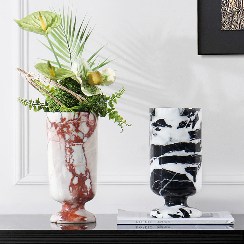 Natural Desktop Decoration Marble Vase-Grainvity