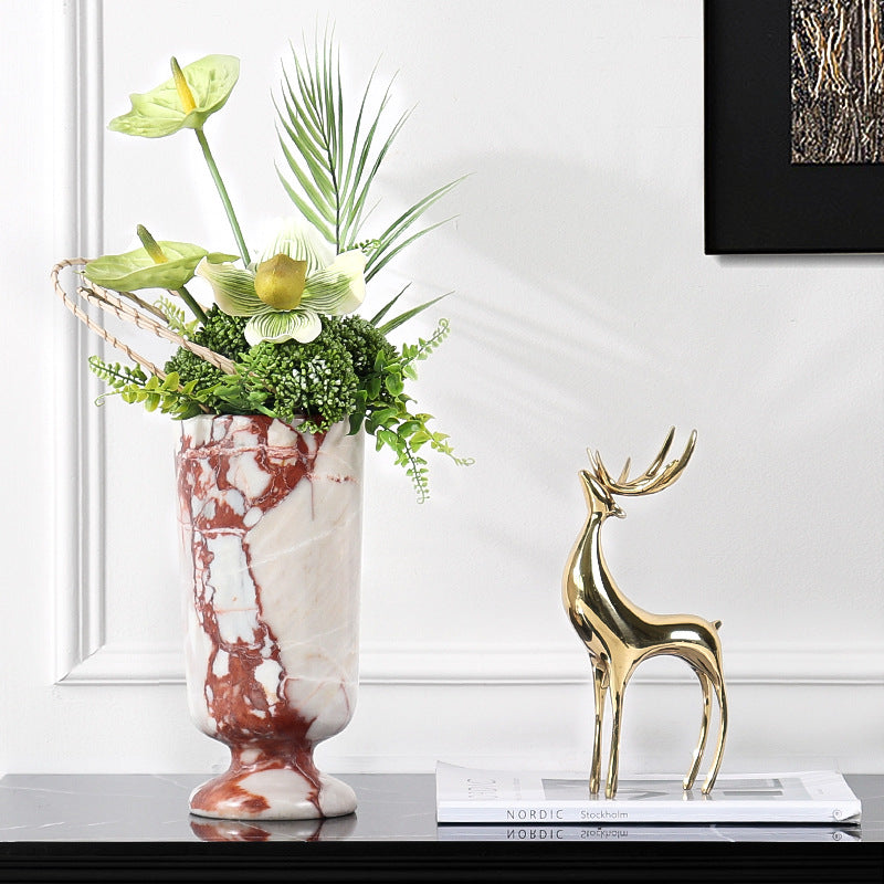 Natural Desktop Decoration Marble Vase-Grainvity
