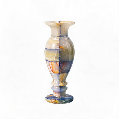 Natural Green Checkered Jade Vase-Grainvity