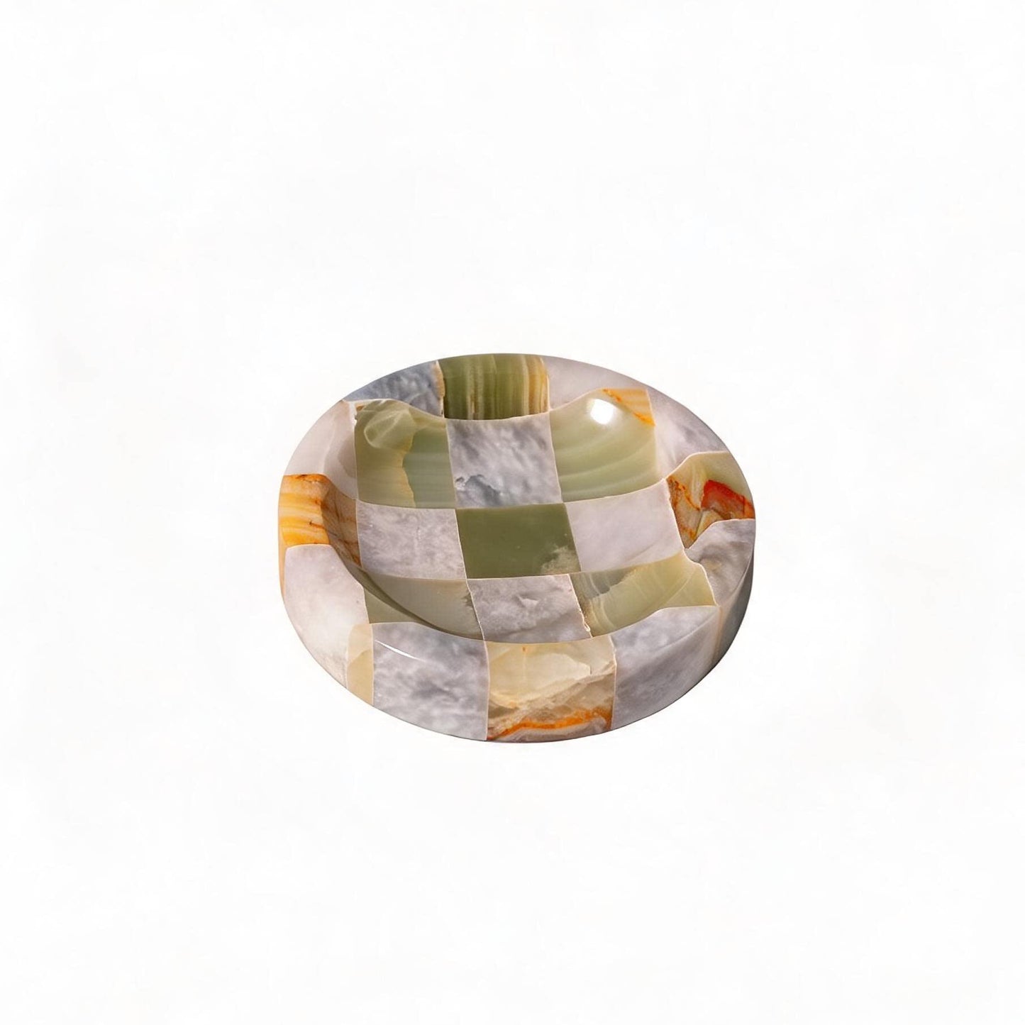 Natural Green Checkered Jade Vase-Grainvity