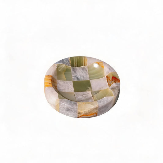 Natural Green Checkered Jade Vase-Grainvity