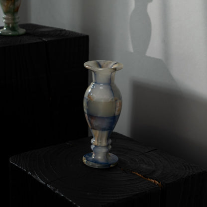 Natural Green Checkered Jade Vase-Grainvity