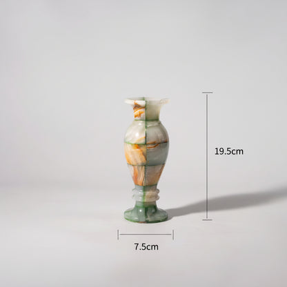 Natural Green Checkered Jade Vase-Grainvity