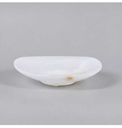 Natural Jade & Marble Stone Plate | Luxury Serving & Display Piece