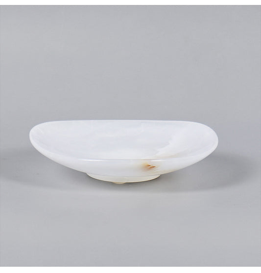 Natural Jade & Marble Stone Plate | Luxury Serving & Display Piece
