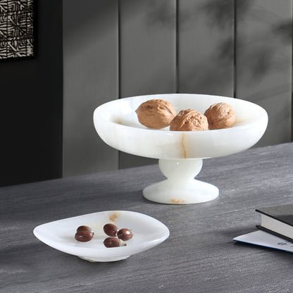 Natural Jade & Marble Stone Plate | Luxury Serving & Display Piece