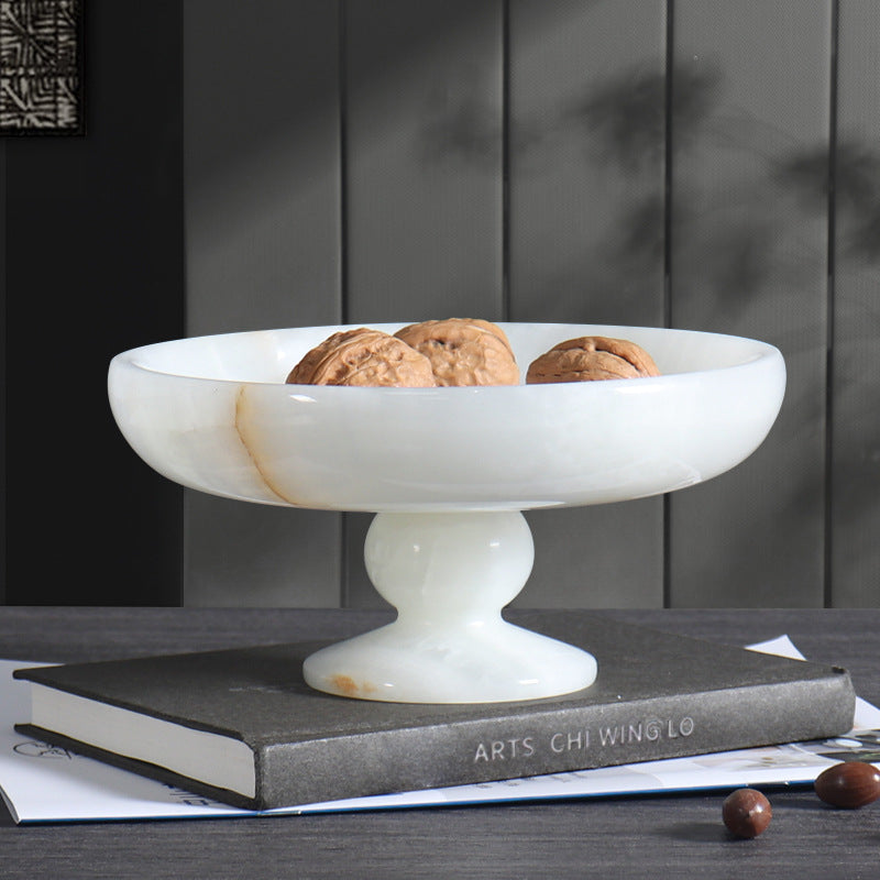 Natural Jade & Marble Stone Plate | Luxury Serving & Display Piece