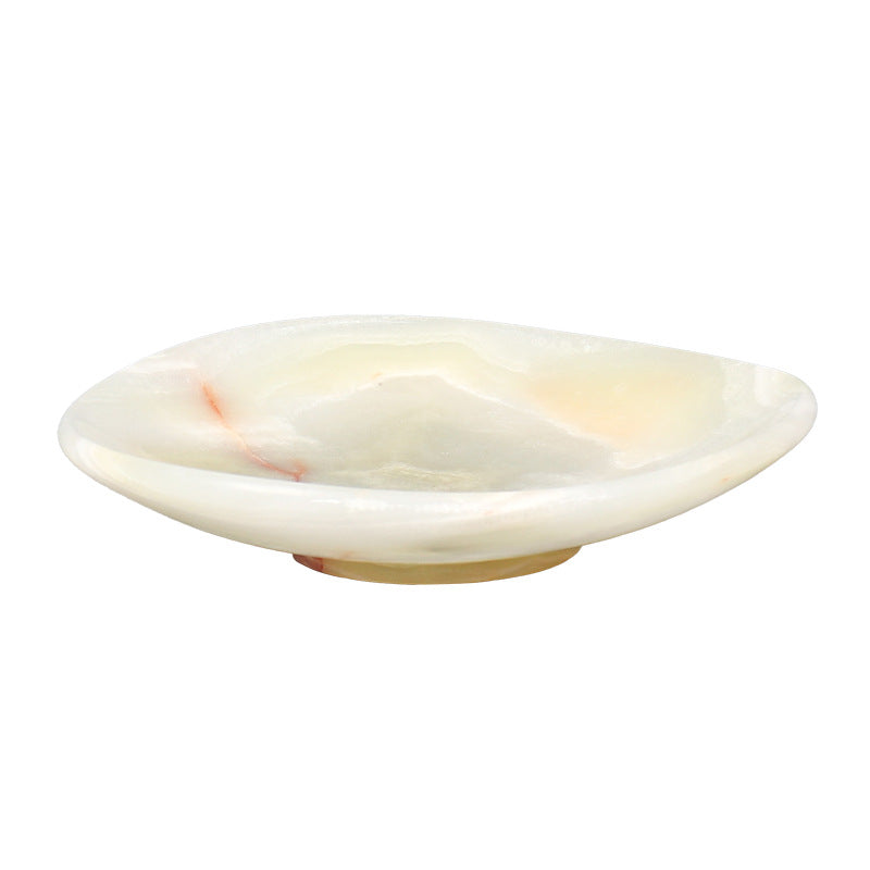 Natural Jade & Marble Stone Plate | Luxury Serving & Display Piece