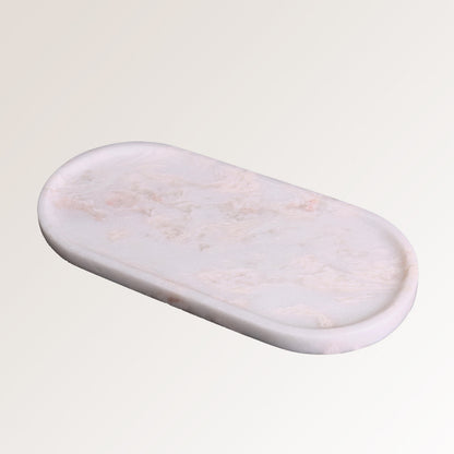 Natural Marble Oval Tray | Luxury Stone Organiser for Jewellery & Aromatherapy