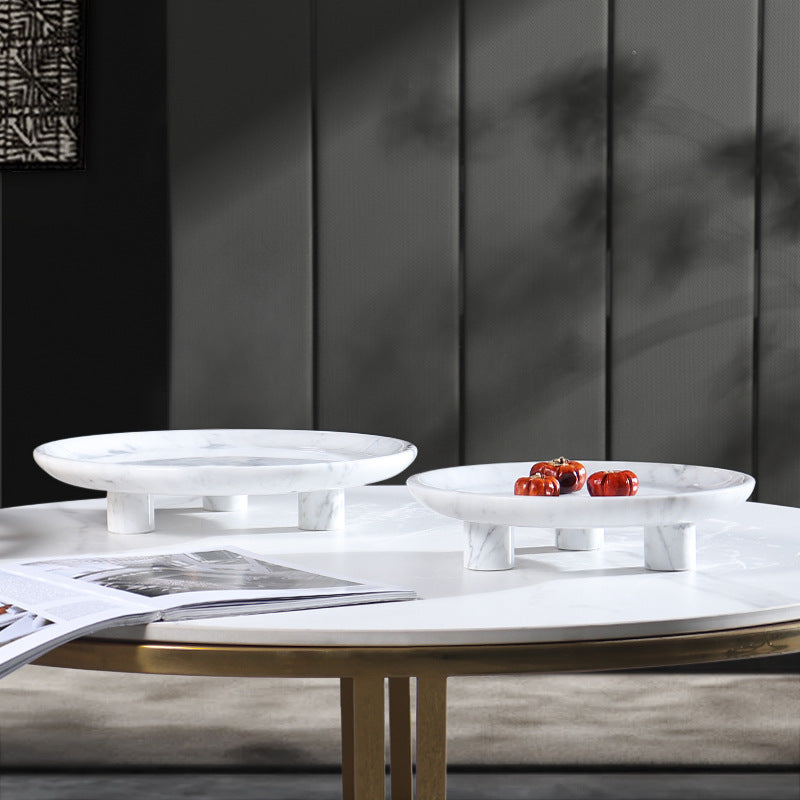 Natural Marble Round Plate-Grainvity