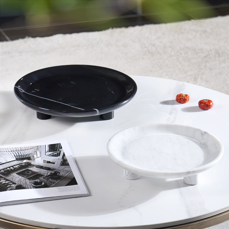 Natural Marble Round Plate-Grainvity