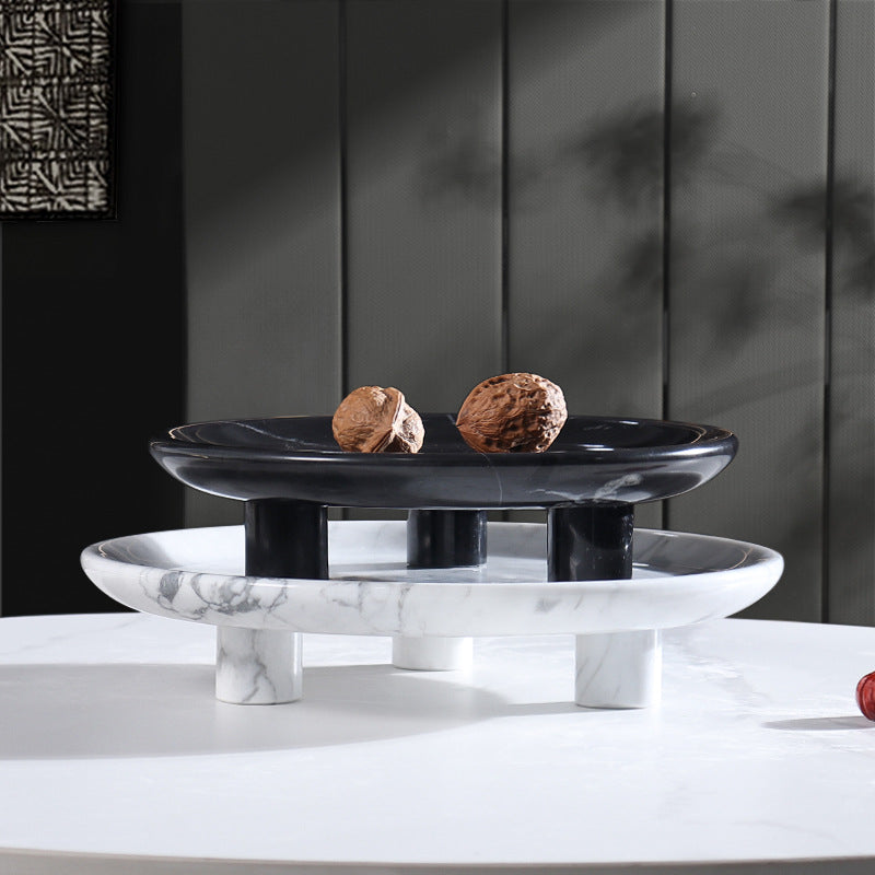 Natural Marble Round Plate-Grainvity