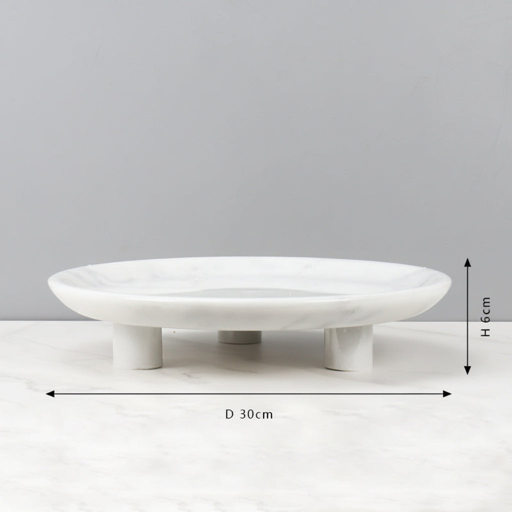 Natural Marble Round Plate-Grainvity