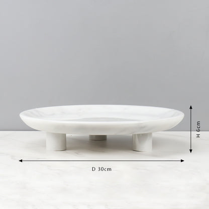 Natural Marble Round Plate-Grainvity