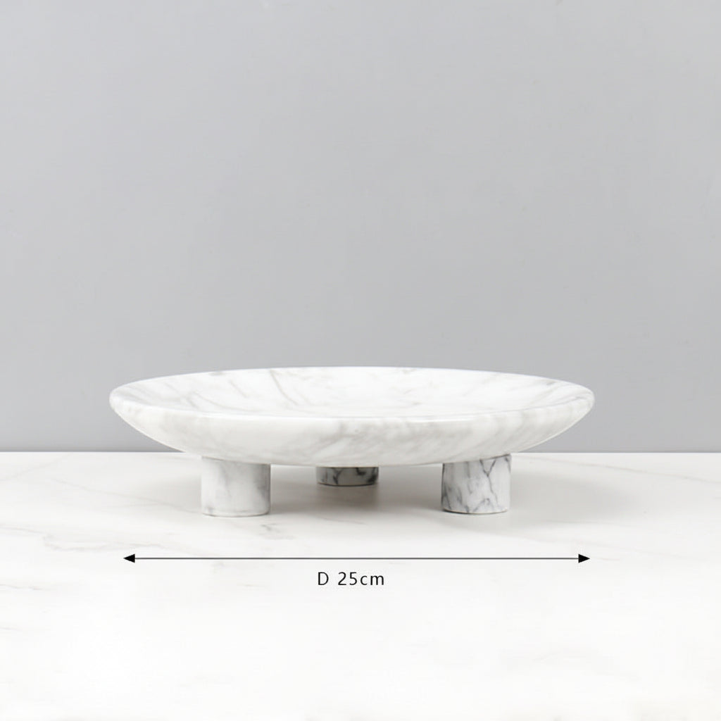 Natural Marble Round Plate-Grainvity