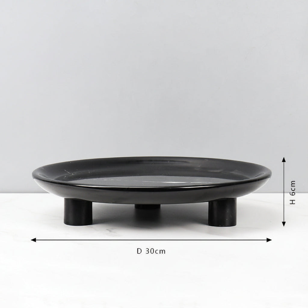 Natural Marble Round Plate-Grainvity