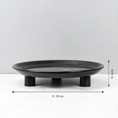 Natural Marble Round Plate-Grainvity
