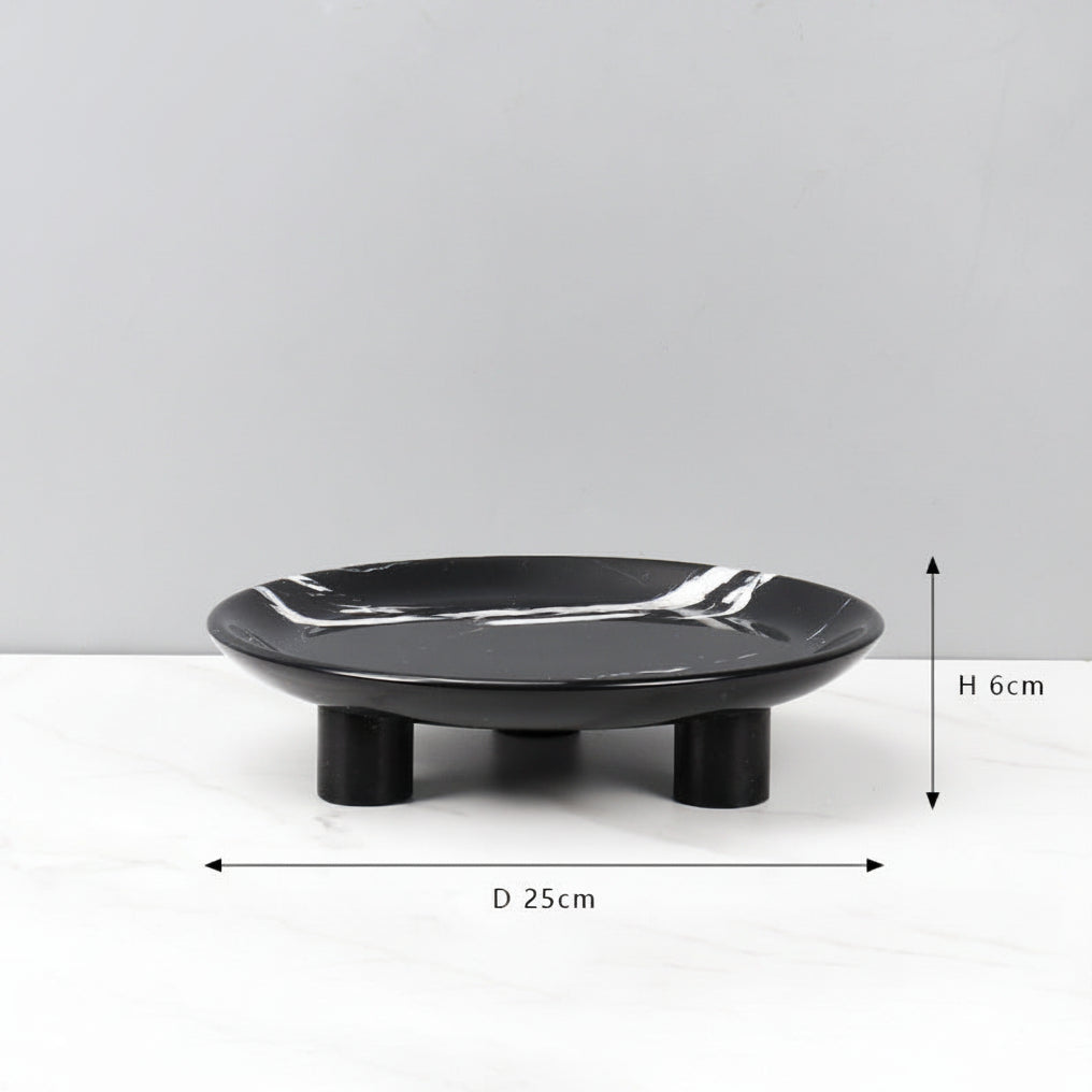 Natural Marble Round Plate-Grainvity