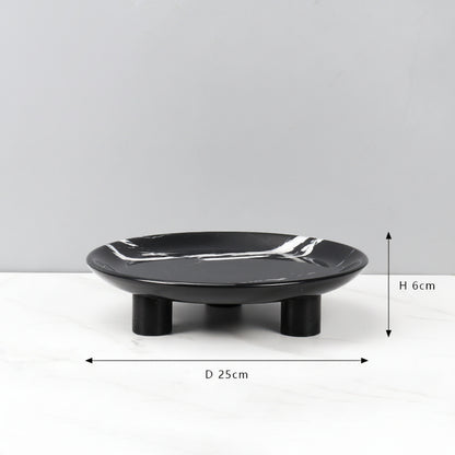 Natural Marble Round Plate-Grainvity