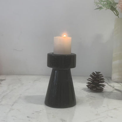 Natural Travertine Candlestick | Luxury Stone Candle Holder