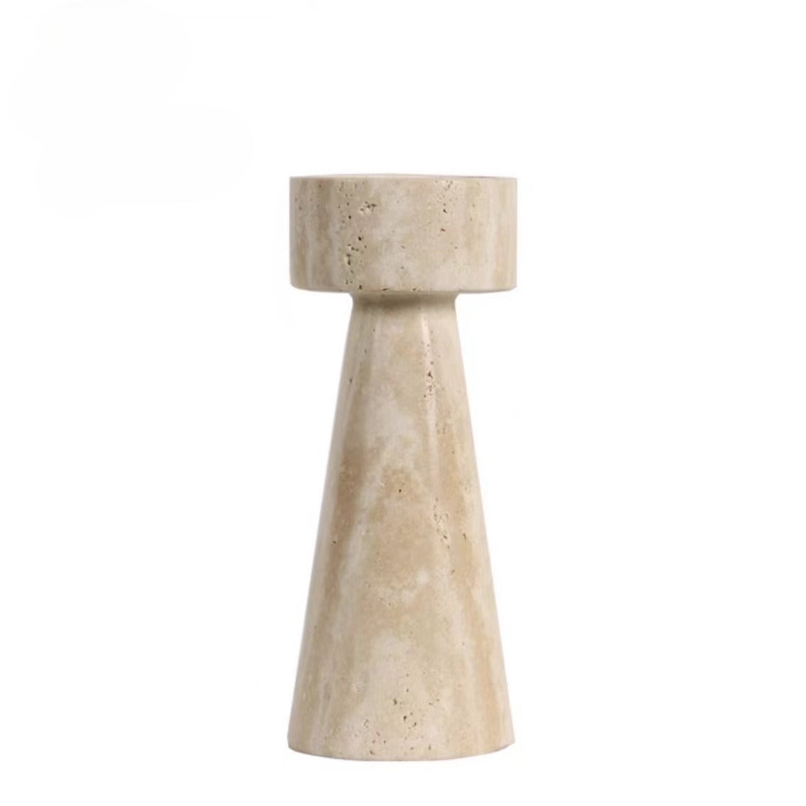 Natural Travertine Candlestick | Luxury Stone Candle Holder