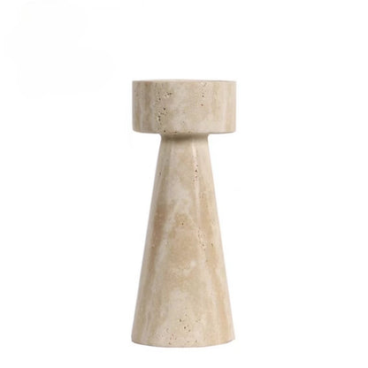 Natural Travertine Candlestick | Luxury Stone Candle Holder