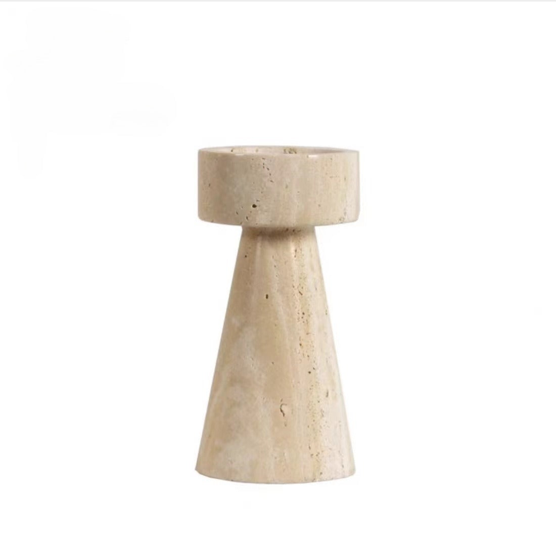 Natural Travertine Candlestick | Luxury Stone Candle Holder