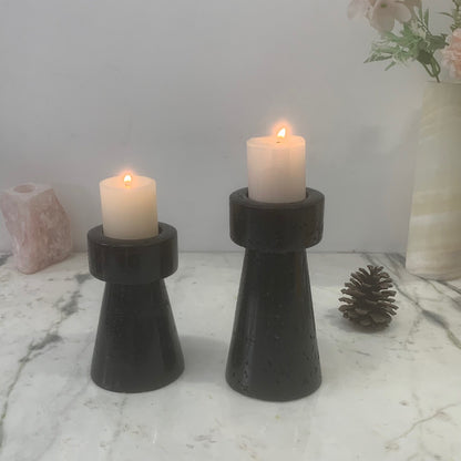Natural Travertine Candlestick | Luxury Stone Candle Holder