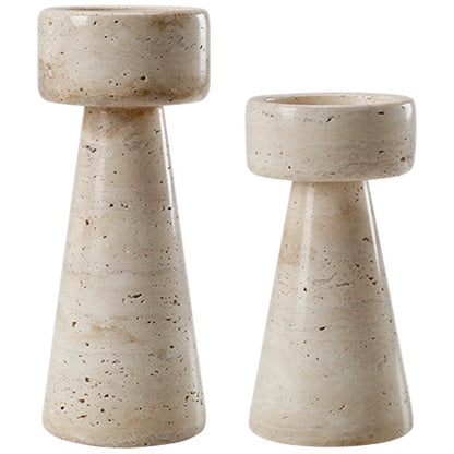 Natural Travertine Candlestick | Luxury Stone Candle Holder